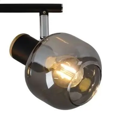 Regulowana LAMPA sufitowa FUMOSO 1350122 Nave szklana OPRAWA loftowe reflektorki czarne przydymione