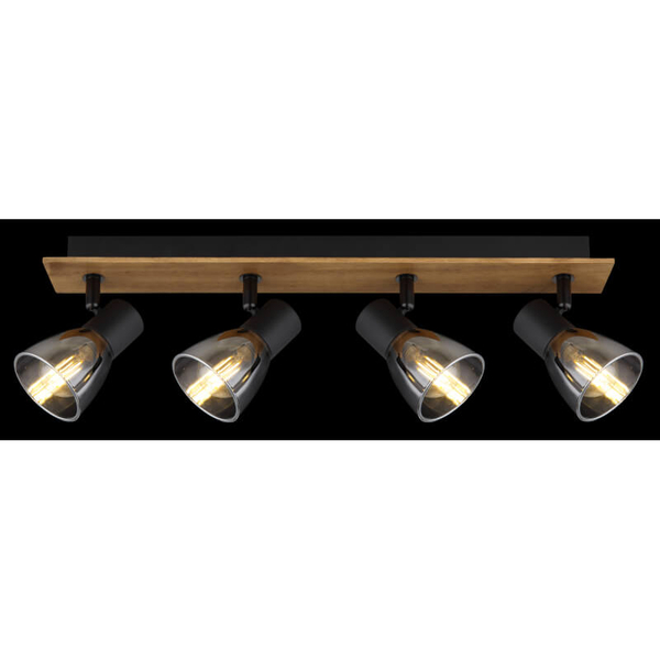 Lampa reflektorowa Claude 54307-4W drewno przydymiona