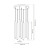 Metalowa lampa zwisowa Monza MLP8843 Milagro sople czarne złote