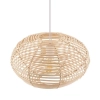 Lampa wisząca Rattan 11153 klatka cage japandi drewniana metalowa biała