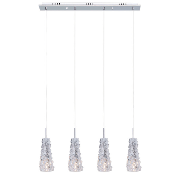 Wisząca lampa metalowa Viviera MDM1603/4 Italux tuby do salonu białe chrom