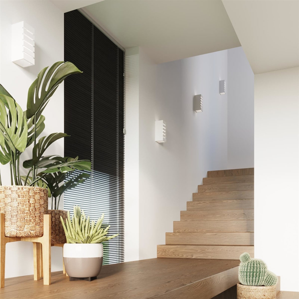 Ceramiczna lampa ścienna SL.0161 prostokątna do holu biała