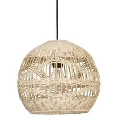 Rattanowa lampa wisząca REYNOSA LE42945 kulista beżowa czarna