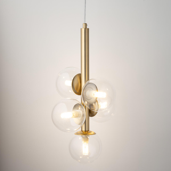 Lampa zwisająca do jadalni Perla 40857 Sigma zwis transparentna złota