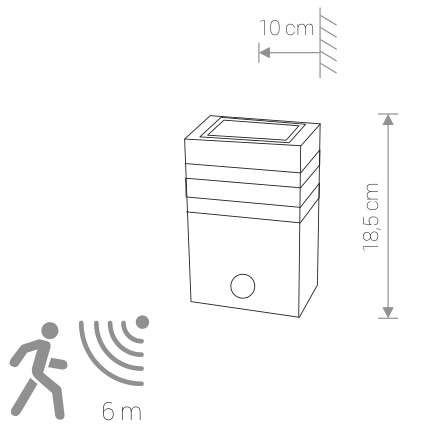Ścienna LAMPA zewnętrzna RIO SENSOR 7017 Nowodvorski ogrodowa OPRAWA elewacyjna KINKIET z czujnikiem ruchu IP54 grafitowy