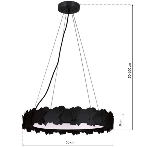 Geometryczna LAMPA wisząca SOHO ML6157 Milagro metalowa OPRAWA zwis LED 24W 3000K okrągły czarny