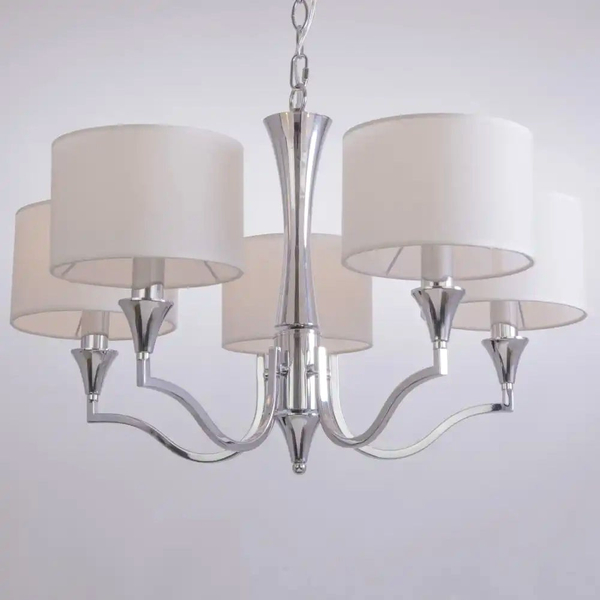 Klasyczna LAMPA wisząca WASHINGTON P05915WH Cosmolight abażurowy zwis na łańcuchu biały