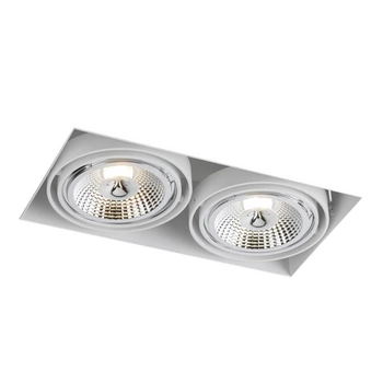 Spot LAMPA sufitowa KOMORO 7328 Shilo prostokątna OPRAWA podtynkowa OCZKO regulowane do zabudowy WPUST biały