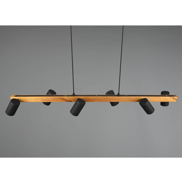 Zwieszana lampa na listwie VANTOS DL632312490 regulowana drewniana czarny