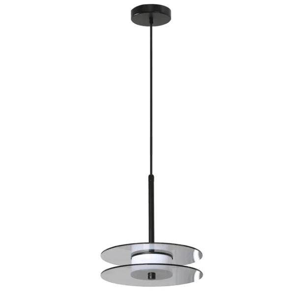 Szklana wisząca lampa Casy LP-3176/1P L SM LED 8W CCT przydymiona czarny