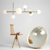 Modernistyczna lampa DIONE 1092K30 Aldex wisząca nad stół złota