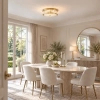 Owalny plafon MAGNUS NOW-D10208 złoty 4xE27 szklany do salonu