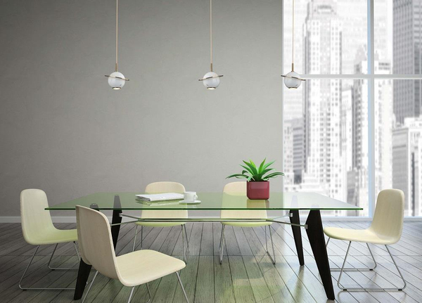 Lampa wisząca URANOS P0413 marmurowa LED 1,5W 3000K planeta biała złota