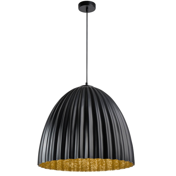 Zawieszana lampa do jadalni Telma 32027 Sigma plisowana czarna złota