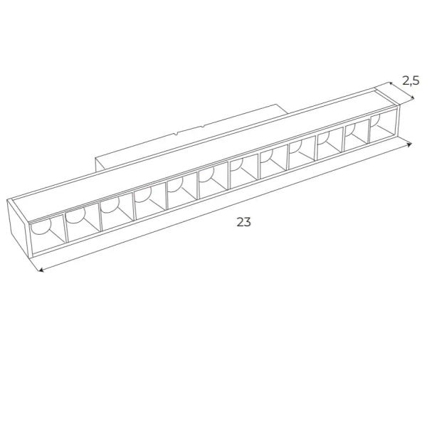 Lampa magnetyczna liniowa M0004N LED 10W 3000K system on/off czarny