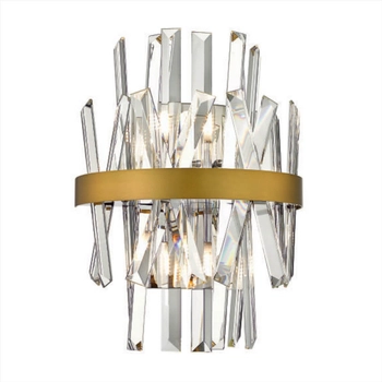 Ścienny kinkiet Constantinople W0567-02D-B57G Zumaline złoty przezroczysty