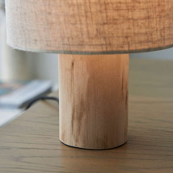 Abażurowa lampka nocna Durban 101680 drewniany beżowy
