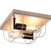 Druciana lampa sufitowa NETUNO 92072257 industrialna drewniana srebrna