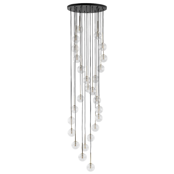 Wisząca lampa Aurora 10258 do salonu bańki bubbles złoty przezroczysty czarny