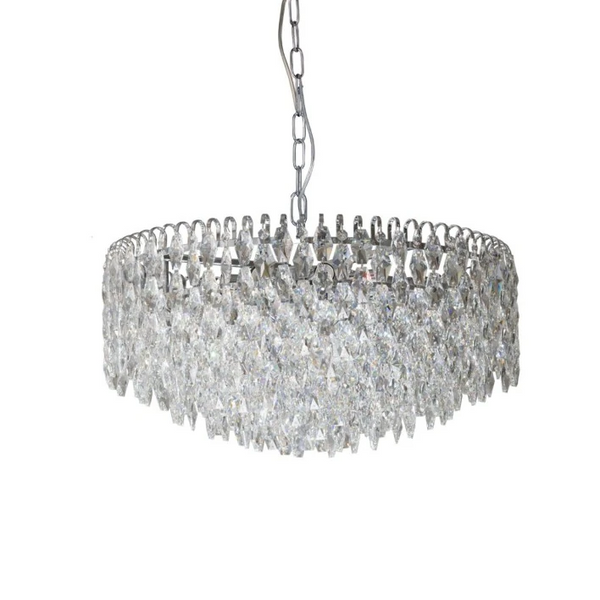 Zwis glamour BURANO chrom przezroczysty AZ6908 1xE14 kryształowy