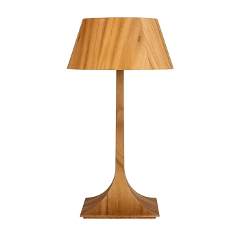 Sypialniana lampka stołowa Nostalgia QN-NOSTALGIA-TL-M-TEAK brązowy
