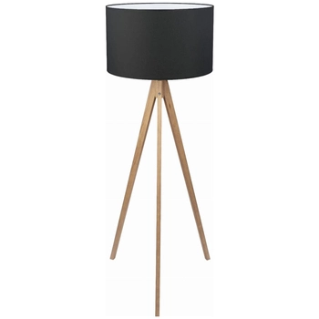 Rustykalna lampa podłogowa Treviso 5039 TK Lighting okrągły abażur czarny