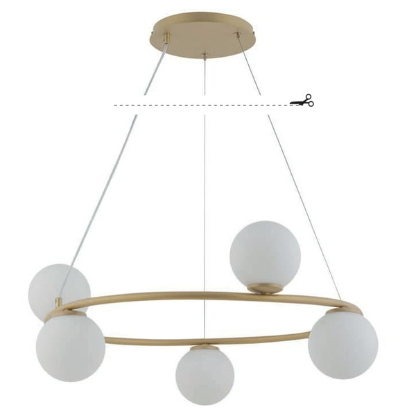 Lampa modernistyczna GAMA KOŁO Sigma 5-punktowa złoty
