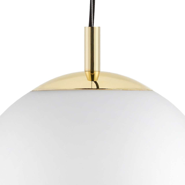 Wisząca LAMPA skandynawska ALUR 10730305 Kaspa kulista OPRAWA szklany ZWIS hygge kule balls złote białe