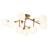 Lampa sufitowa Dallas MOD545CL-12BS molekuły kule złote białe