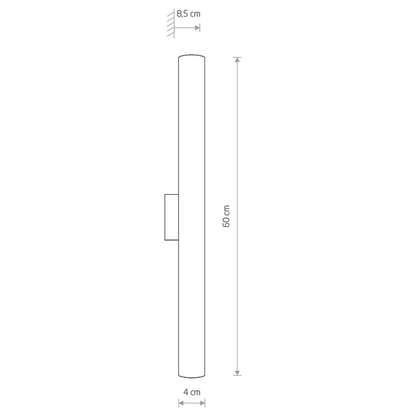 Kinkiet nad lustro Ice Tube 8118 ledowa lampa 12W 4000K srebrna