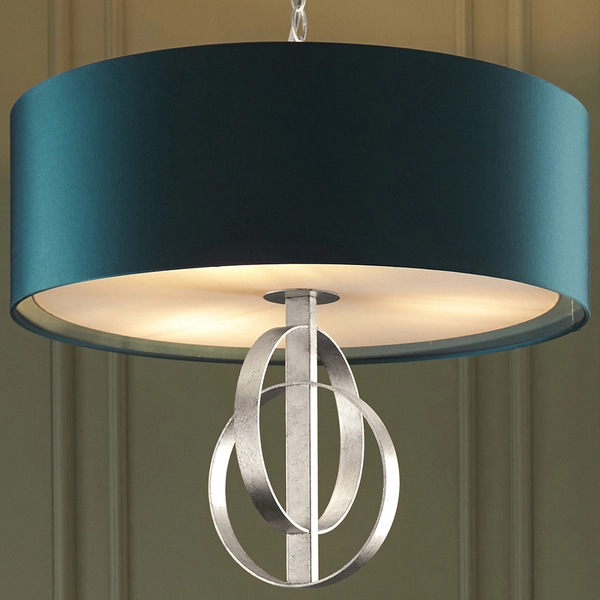 Lampa wisząca na łańcuchu L&-195224 Light& abażur morski srebrna