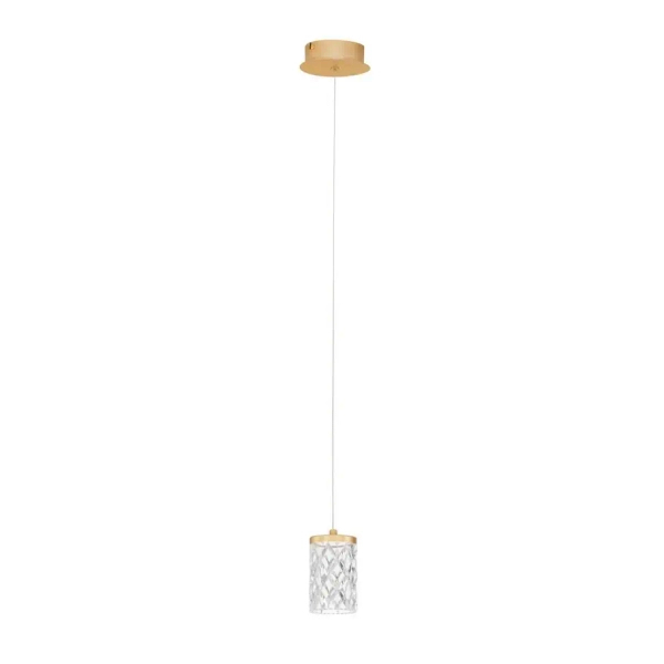 Wisząca lampa glamour SOPH LE-52018 złota LED 6W 3000K tuba do sypialni