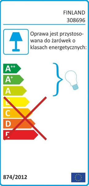 LAMPA stojąca FINLAND 308696 Polux podłogowa OPRAWA metalowa czarna