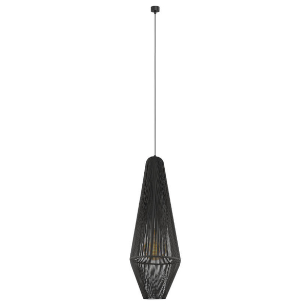 Zwisająca lampa Hagata 5126 Shilo boho do sypialni bawełniana szary