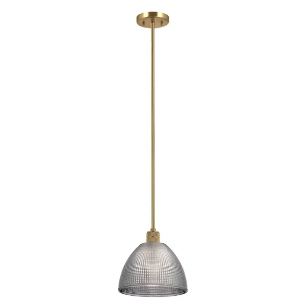 Szklana wisząca lampa Hampstead przydymiona mosiądz pryzmatyczna 1xE27 ELS-HAMPSTEAD-P-PNBR