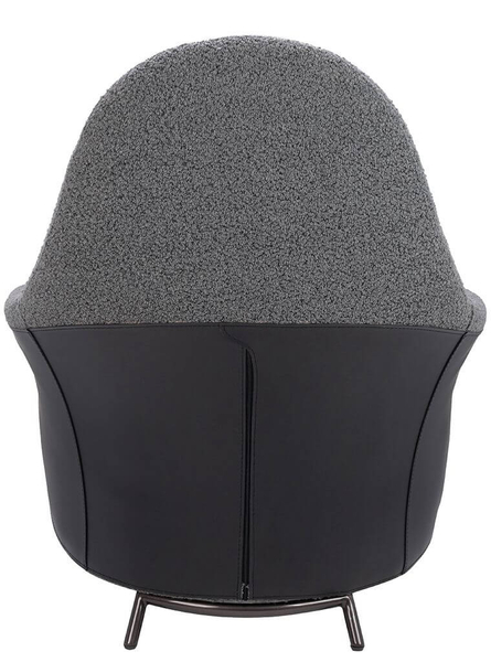 Fotel pluszowy LOBBY TEDDY HE493-3.A-02.RM14 szary stal