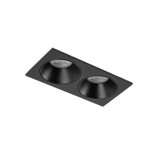 Podwójny downlight sufitowy Prisma 10579 prostokąt czarny