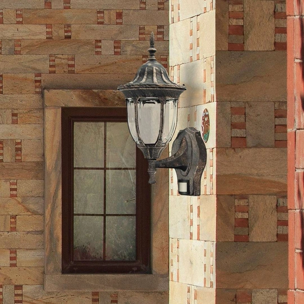 Ogrodowa lampa ścienna Milano 8370 Rabalux IP43 czujnik ruchu złota