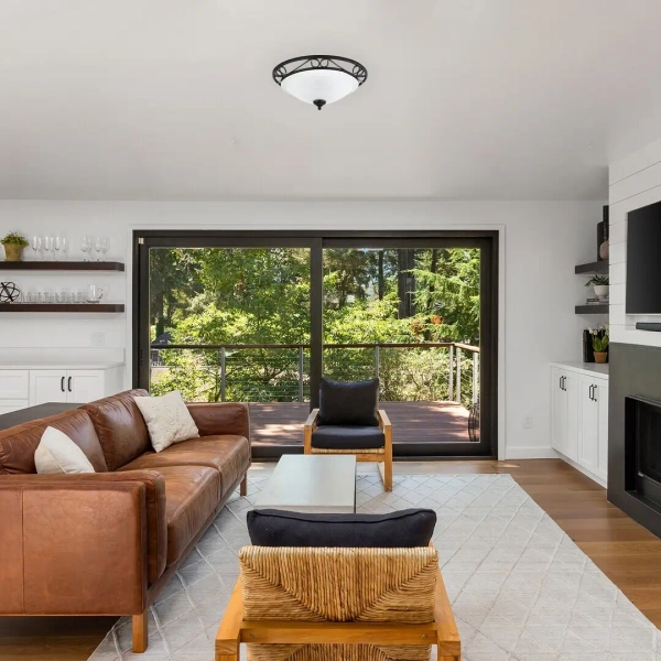 Salonowa lampa sufitowa Athen 3722 szklana czarny biały