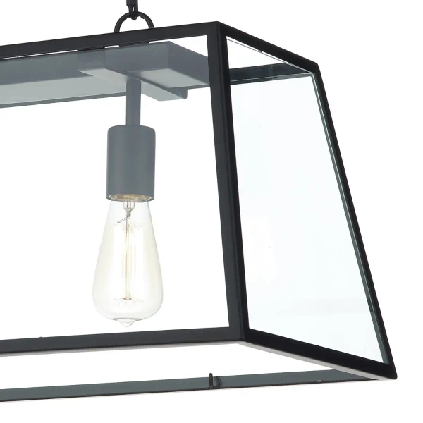 Loftowa lampa wisząca Academy ACA0322 nad wyspę szklana czarny
