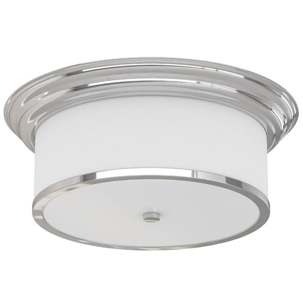 Okrągły plafon abażurowy Famburo sufitowa lampa chrom biała