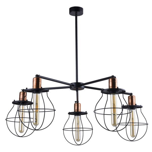 Zwis industrialny do kuchni Manufacture 9738 czarna lampa klatki