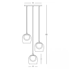 Potrójna lampa wisząca 23081 LED 18W 3000K do jadalni czarny bursztynowy