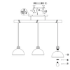 Wisząca LAMPA industrialna DELHI 303400367 Trio loftowa OPRAWA kopuły ZWIS drewniana belka nikiel brązowa