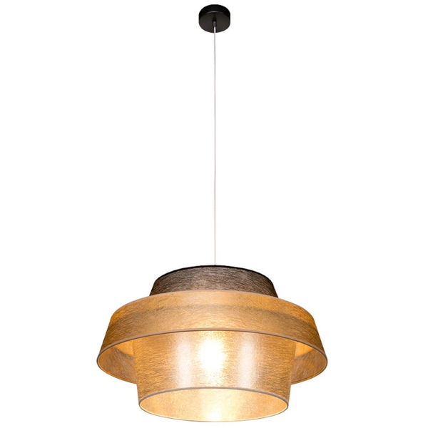 Wisząca lampa loftowa NEVOA 150089104 okrągła zwis abażurowy srebrny złoty