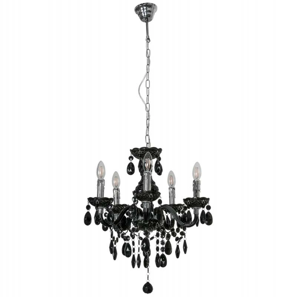 Czarna lampa wisząca Whiz L.90690/5BL dworkowa do sypialni nad łóżko czarna