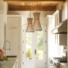 Rattanowa wisząca lampa Twyla QN-TWYLA-1P-BNG ażurowa złota