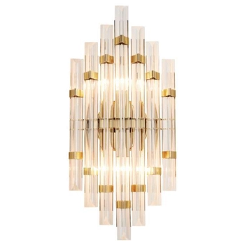Kinkiet LAMPA ścienna CGPRISMKIN COPEL szklana OPRAWA kryształowa glamour crystal kinkiet przezroczysty mosiądz