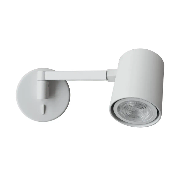 Ścienny kinkiet na wysięgniku Snow LP-731N/1WL WH tubka biała