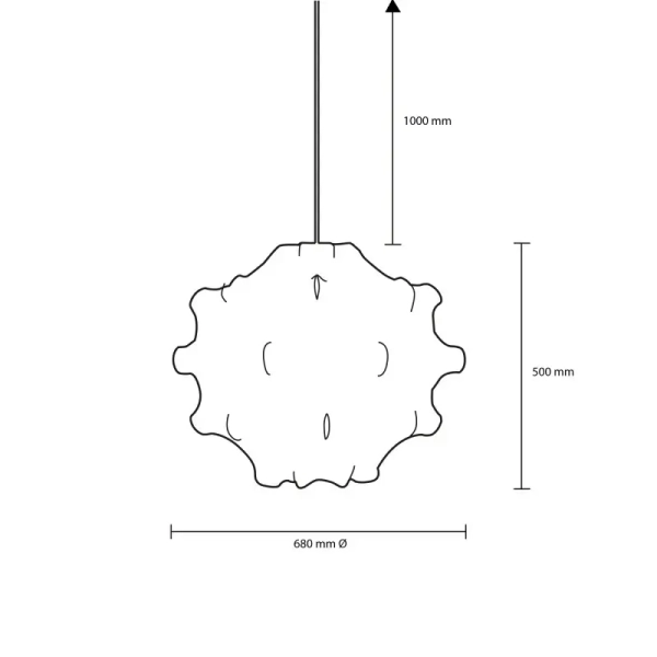 Lampa tkaninowa wisząca Lappello ABR-LW-APP do salonu biała